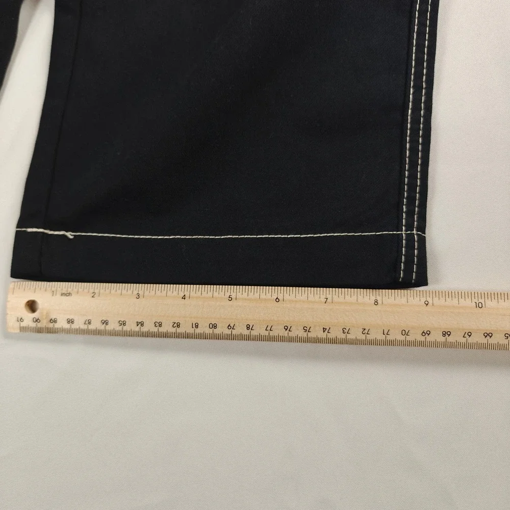 NWT 33 True Religion Mens Bobby Baggy Cargo Pant Jet Black WhiteStitch 700248N30